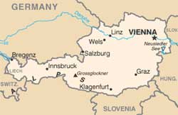 Mapa da Áustria