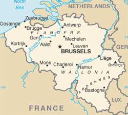 Mapa da Bélgica