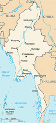 Mapa de Mianmar