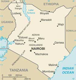Mapa do Quênia