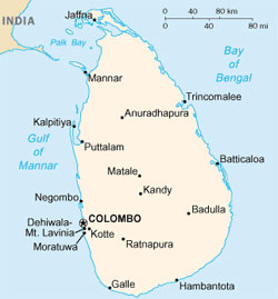 Mapa do Sri Lanka